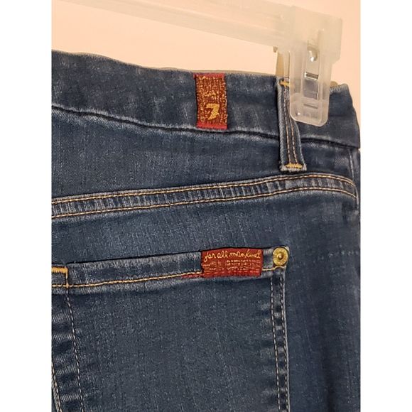 Women's 7 For All Mankind, High Waist Ankle Skinny Jeans, W28/L26 1/2 Blue - Picture 6 of 7